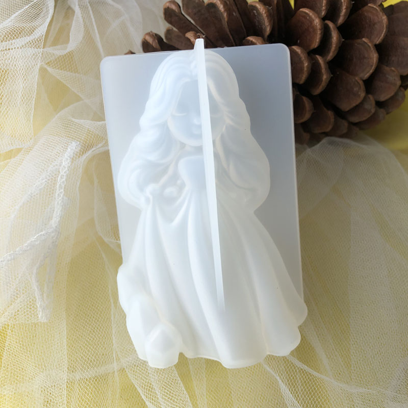 Candle Making Equipment - 3D carino principessa candela in silicone