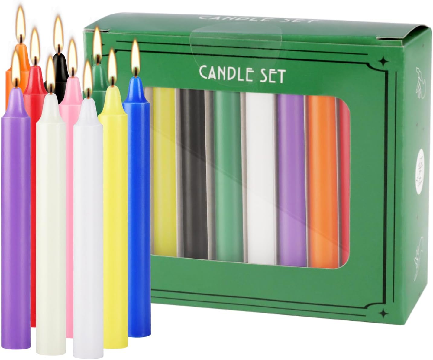 Candle Making Place - 20 Candele Colorate a Bastoncino, Senza